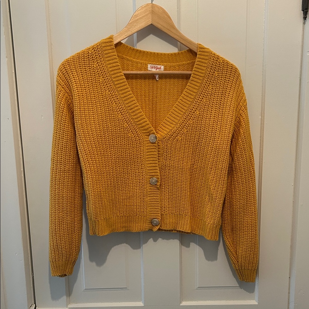 Cat & Jack Yellow Cardigan Sweater